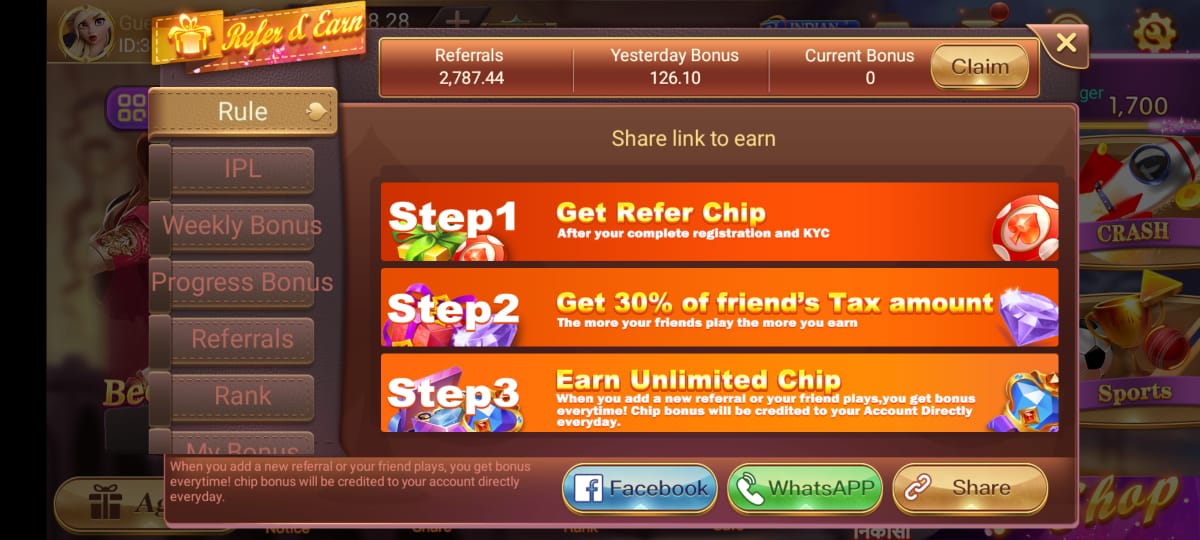 Invite Friends And Earn Money in Royally Rummy Game