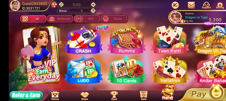 Available Game IN Teen Patti Day