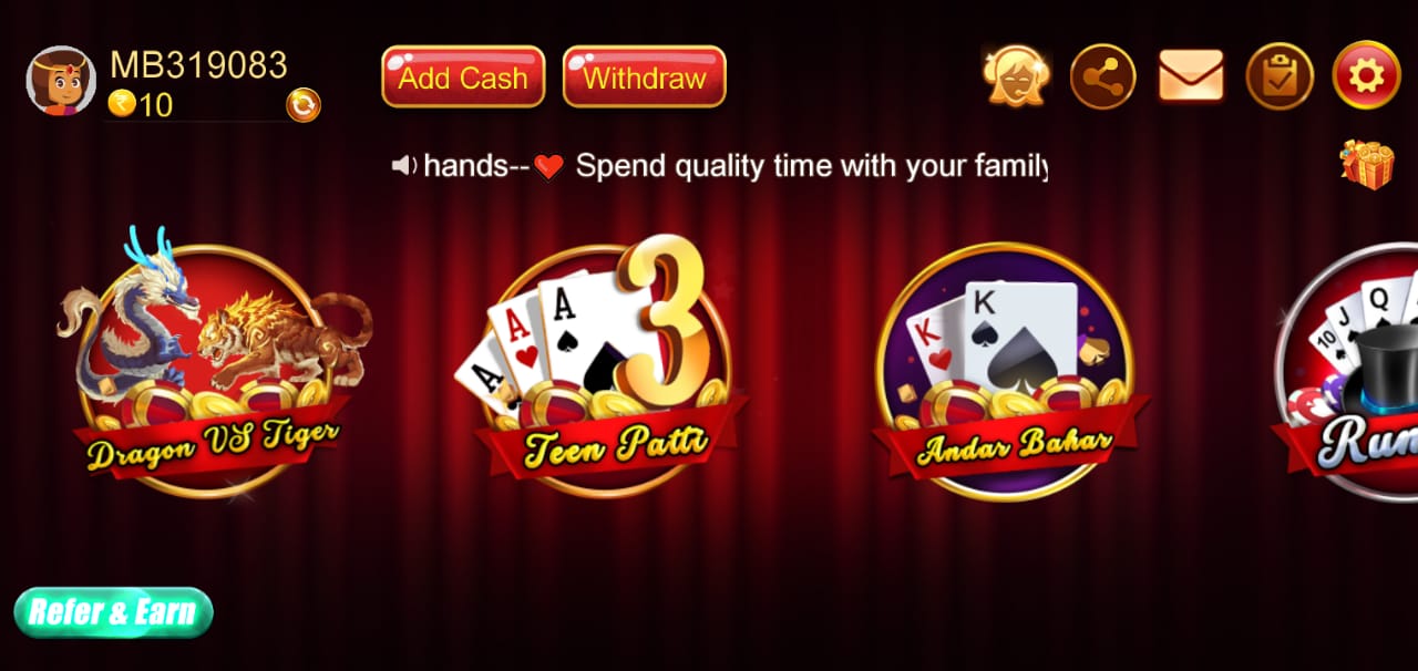 Available Game IN Teen Patti Kash