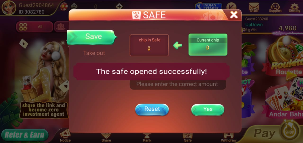 What Is Safe Option Features Yes TeenPatti