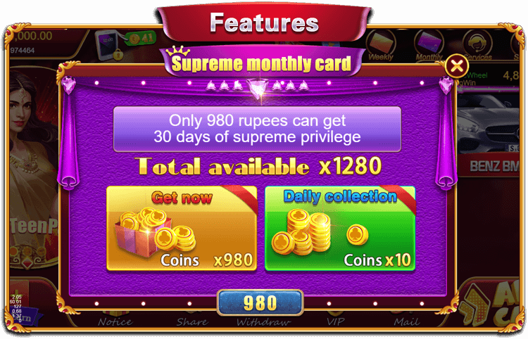 Learn About Supreme Monthly Card in Rummy Dilbar App