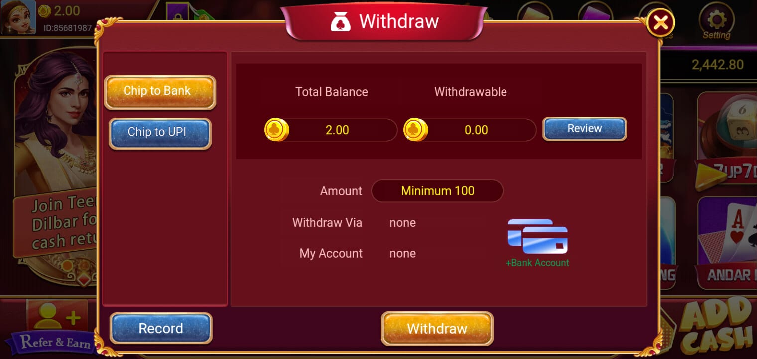 How To Withdrawal Money In 3 Patti Dilbar App